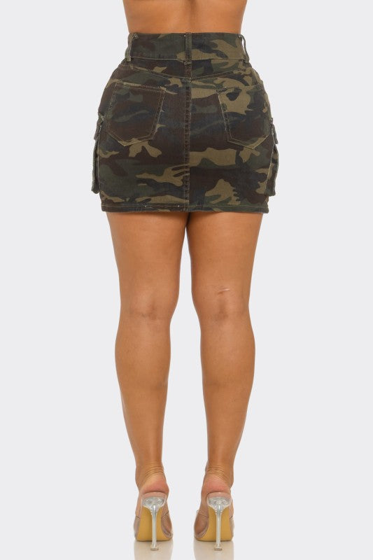Can Girl Denim Cargo Skirt