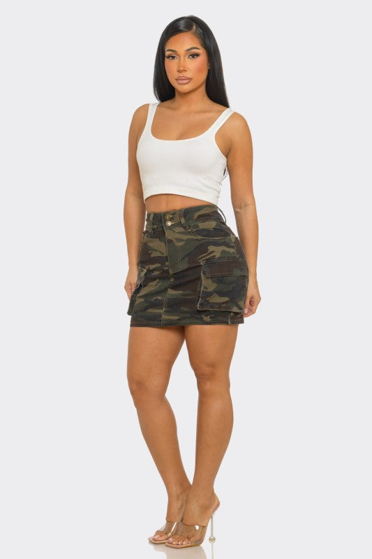 Can Girl Denim Cargo Skirt