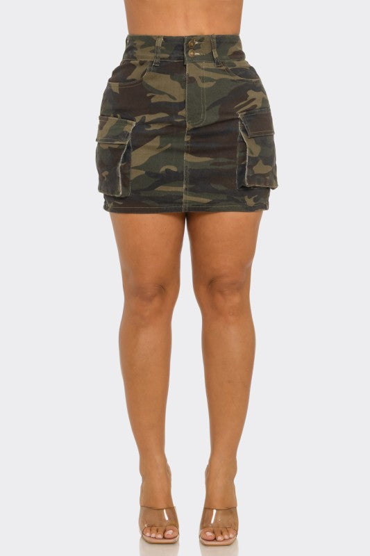 Can Girl Denim Cargo Skirt