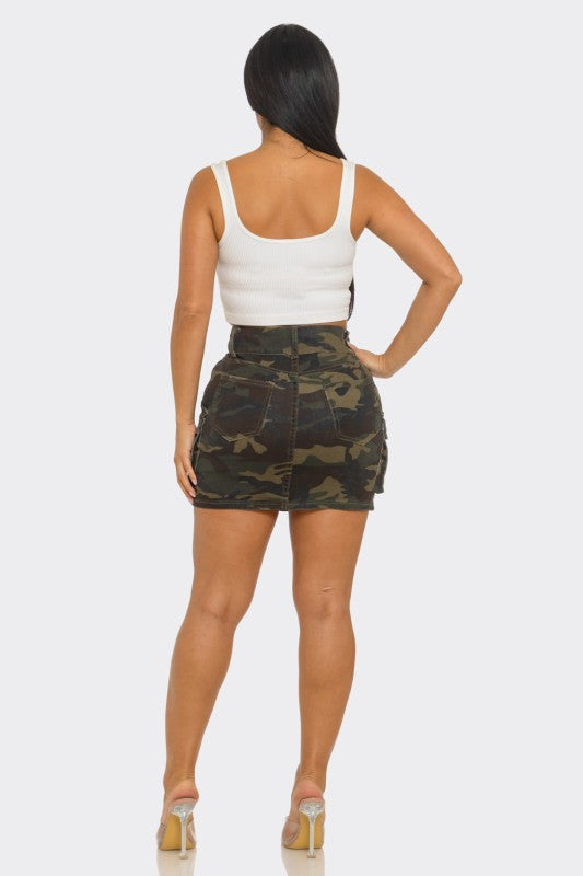 Can Girl Denim Cargo Skirt