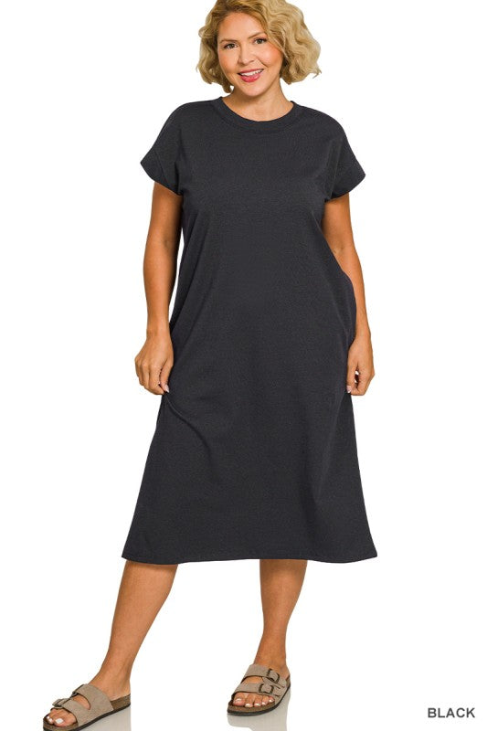 Split Sides Midi Tshirt Dress