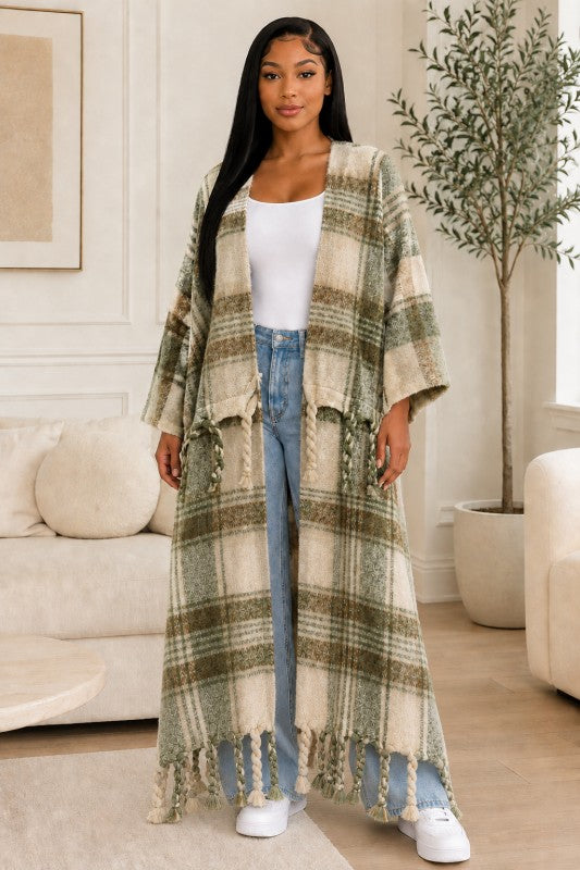 Green Tassle Days Cardigan