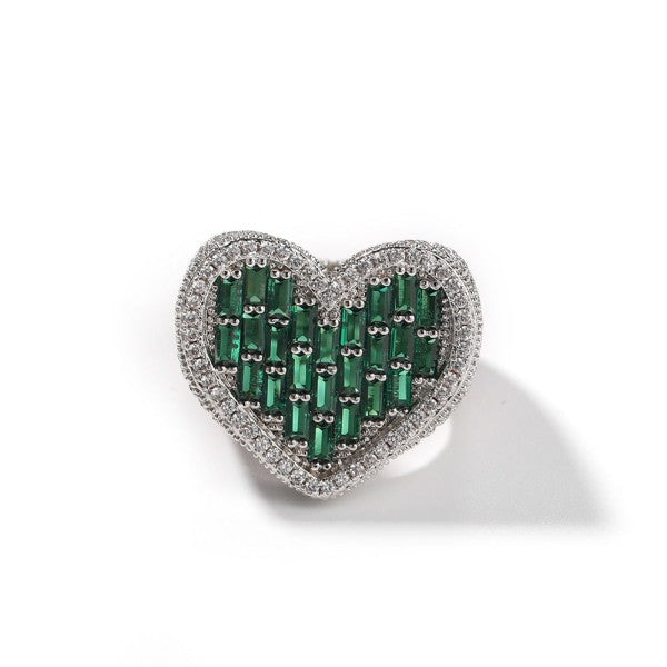 Colored Heart Stone Ring