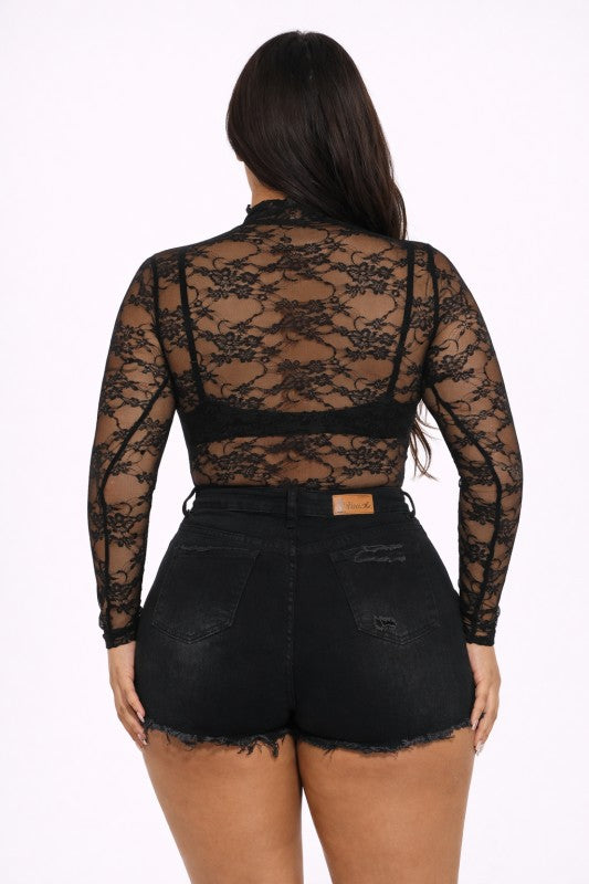 Mesh Mock Tops