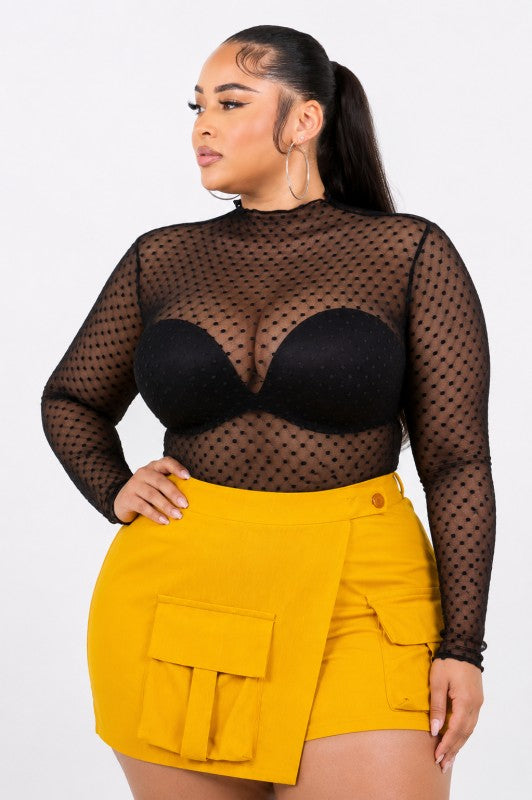Mesh Mock Tops