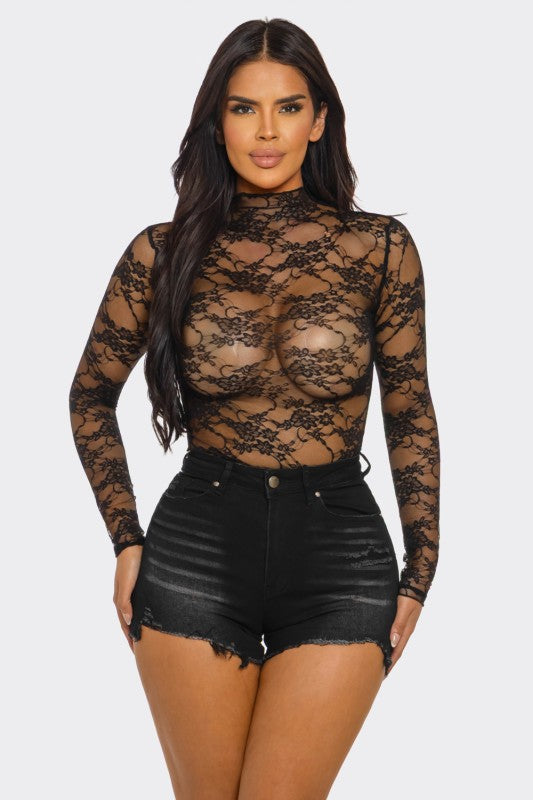 Mesh Mock Tops