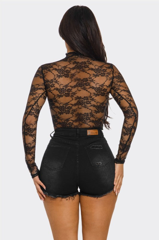 Mesh Mock Tops