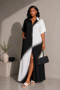 Blended Button Maxi Dress